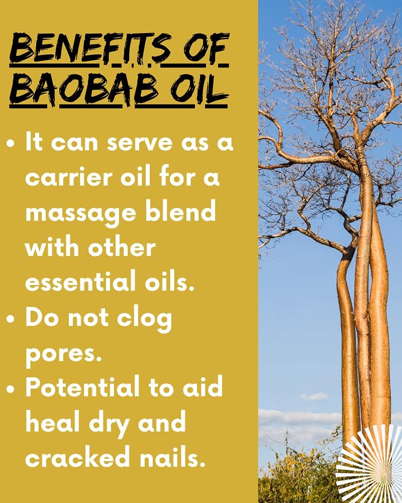 100% Pure Unrefined Cold Pressed Baobab Oil